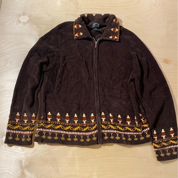 Designers Studio Originals Zip Up Sweater XL (FP) - Picture 2 of 15